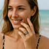Bague homme titane noir brossé personnalisable