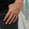Bague homme titane noir brossé personnalisable