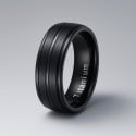Bague personnalisee homme titane brosse noir a graver