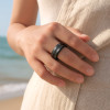 Bague personnalisee homme titane brosse noir a graver