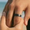 8N Bague mariage personnalisee anneau titane brosse