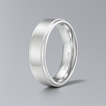 Anillo de boda personalizado de titanio cepillado