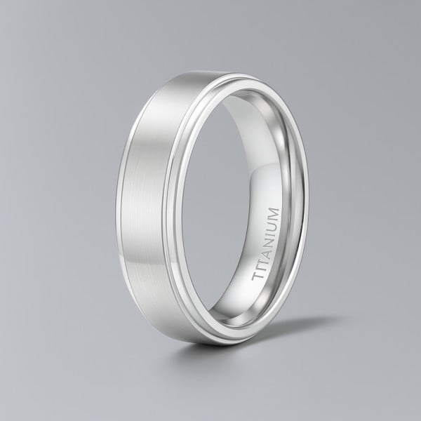 Bague de mariage titane brosse personnalisee