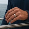 6mm Bague de mariage titane brosse personnalisee