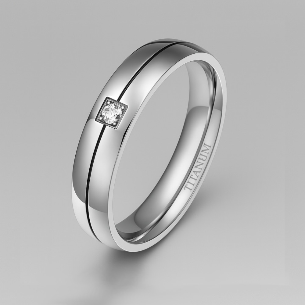 Bague mariage personnalisee titane homme anneau rainure zirconium