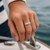 Bague mariage personnalisee titane homme anneau rainure zirconium