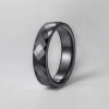 N6mm Bague personnalisee femme anneau ceramique noire facettes