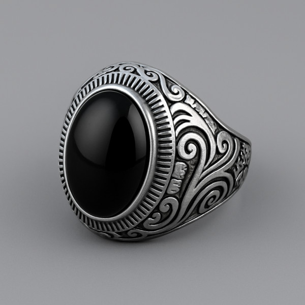 Bague Chevalière Homme Acier Inox Pierre Turquoise - Style Punk - Neuf Sous Blister