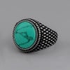 Anillo de hombre de acero inoxidable caballero turquesa