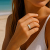 Bague argent ouverte ajustable martele