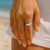 Bague argent ouverte ajustable martele