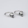 Boucles d'oreilles homme creoles tete de mort argent