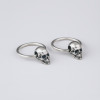 Boucles d'oreilles homme creoles tete de mort argent