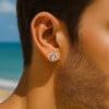 Boucles d'oreilles argent clous mains en prière