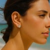 Boucles d'oreilles argent clous mains en prière