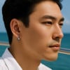 Boucles d'oreille argent homme femme creoles chiffres romains cisele - paire