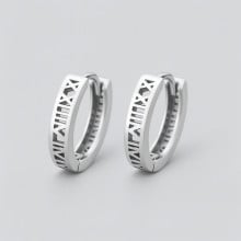 Boucles d'oreille argent créoles chiffres romains
