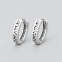 Boucles d'oreille argent homme femme creoles chiffres romains cisele - paire