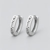 Men's Sterling Silver Roman numerals Hoop Earrings - pair