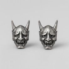 Hannya Dämonenmaske Silber Ohrstecker