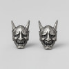 Boucles d'oreilles argent clous masque de démon Hannya