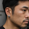 Boucles d'oreilles argent clous masque de démon Hannya