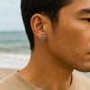 Boucles d'oreilles clous crane couronne argent homme