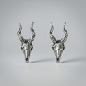 Silberne Ziegen-Schädel-Ohrstecker für Männer