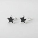 Pendientes de plata con forma de estrella punk y pentáculo