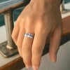 Bague mariage personnalisable titane turquoise a graver