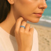 Bague mariage personnalisable titane turquoise a graver