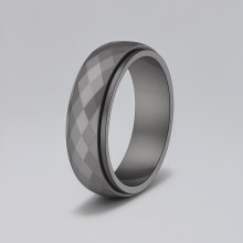 Anillo giratorio antiestrés de acero facetado