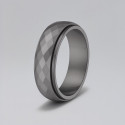 Bague anneau tournant antistress acier facetté