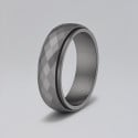 Bague anneau tournant antistress acier facetté