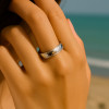Bague anneau tournant antistress acier facetté