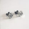 N Boucles d'oreilles clous argent 925 hexagone