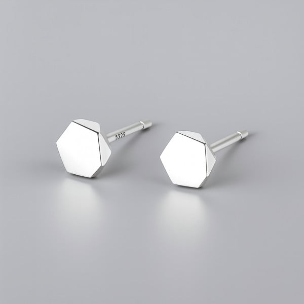 925 silver stud earrings with black four-leaf clover