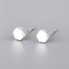 Pendientes hexagonales de plata 925.
