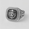 Greek motif lion signet ring