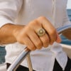 Greek motif lion signet ring