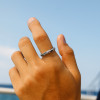 Bague argent ouvert jonc torsadé