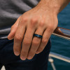 Bague personnalisée mariage tungstene brossé minimaliste