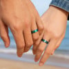 Bague tungstène brossée personnalisable arc en ciel