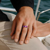 Bague tungstène personnalisable arc en ciel multi-facetté