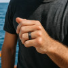Bague personnalisable Tungstene aspect sablé