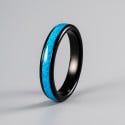 Personalized ring for men and women in tungsten turquoise
