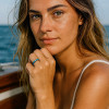 Bague personnalisee anneau homme femme tungstene turquoise