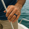 4mm Bague personnalisee alliance tungstene opale bleue