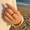 Bague argent celtique onyx rouge