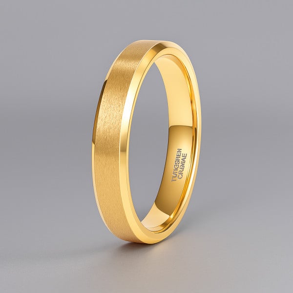 D Bague de mariage personnalisée tungstène brossé